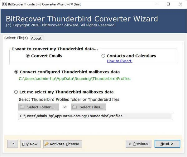 BitRecover Thunderbird Converter Wizard截图