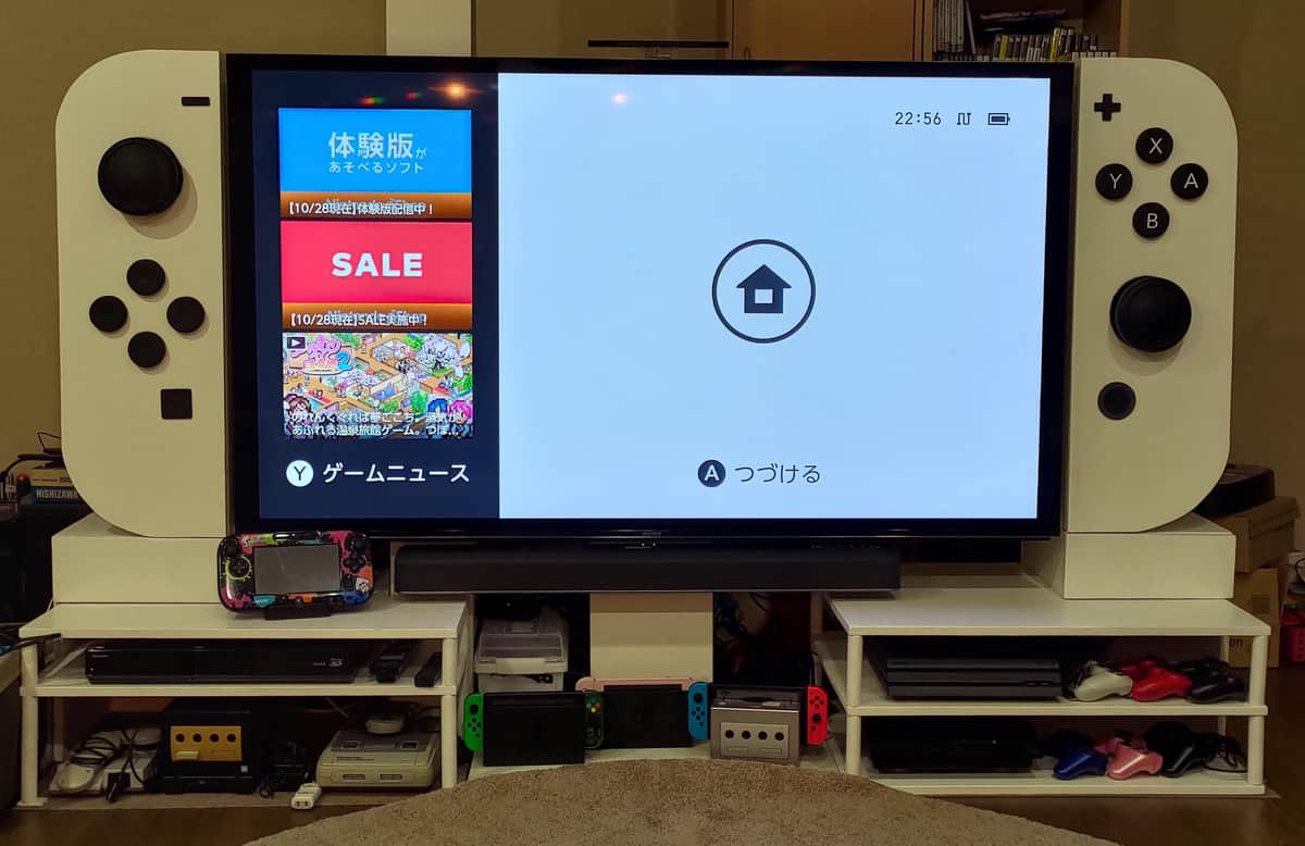 玩家打造Joy-Con造型电视柜 配合大电视酷似Switch引赞
