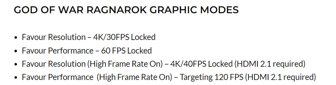 《战神5》共有4种画面模式 支持4K/40FPS
